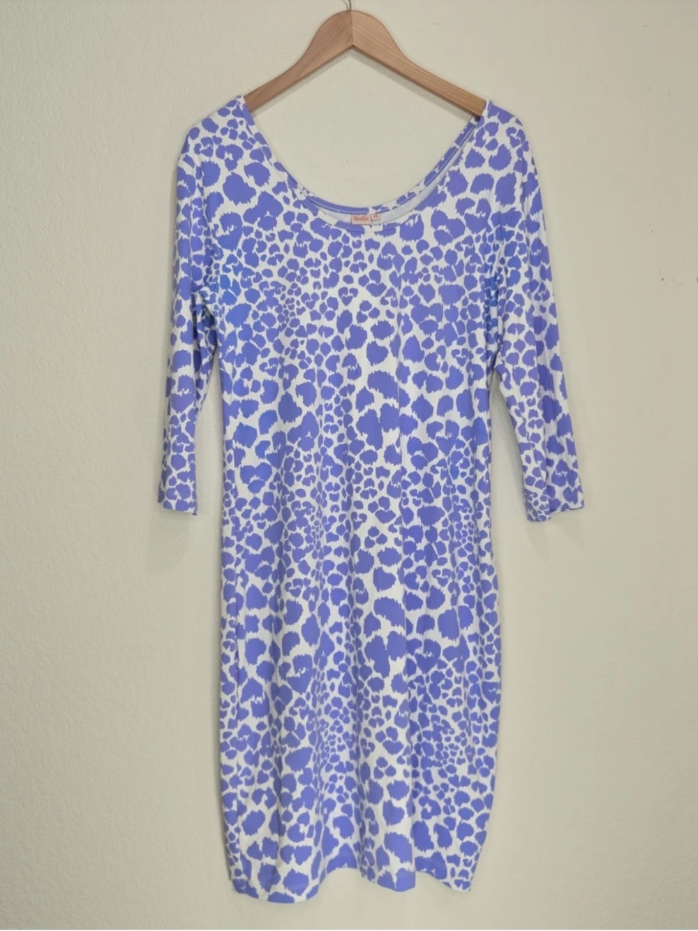 Persifor Kilpatrick Cheetah Animal Print Scoop Neck 3/4 Sleeve Sheath Dress XL
